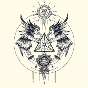 Cyber Sigilism Gemini Tattoo