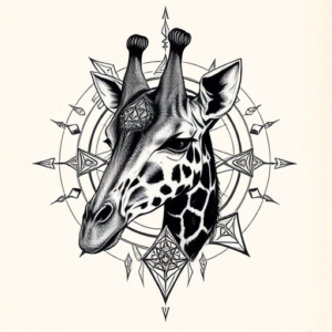 Cyber Sigilism Giraffe Tattoo