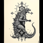 Cyber Sigilism Godzilla Tattoo