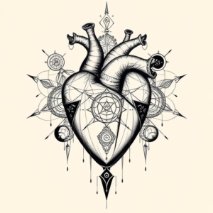 Cyber Sigilism Heart Tattoo
