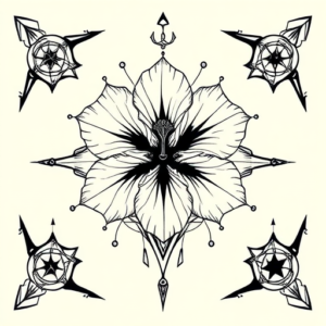 Cyber Sigilism Hibiscus Tattoo