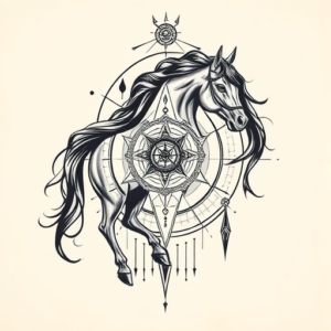 Cyber Sigilism Horse Tattoo