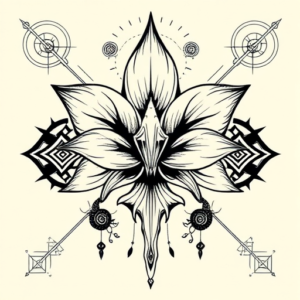 Cyber Sigilism Lily Tattoo