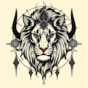 Cyber Sigilism Lioness Tattoo