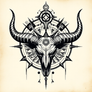 Cyber Sigilism Longhorn Tattoo