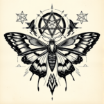 Cyber Sigilism Moth Tattoo