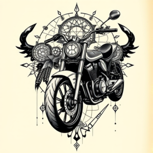 Cyber Sigilism Motorcycle Tattoo