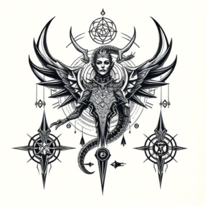 Cyber Sigilism Mythosaur Tattoo