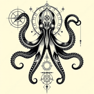 Cyber Sigilism Octopus Tattoo