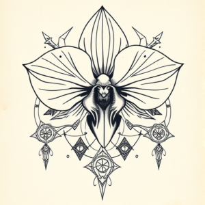 Cyber Sigilism Orchid Tattoo