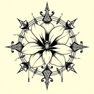 Cyber Sigilism Plumeria Tattoo