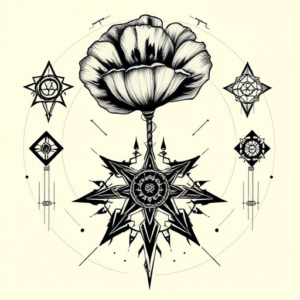 Cyber Sigilism Poppy Tattoo