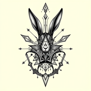 Cyber Sigilism Rabbit Tattoo