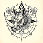 Cyber Sigilism Rhino Tattoo