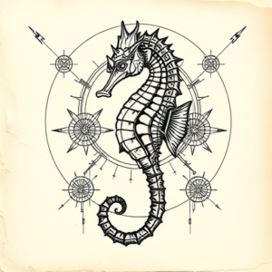 Cyber Sigilism Seahorse Tattoo