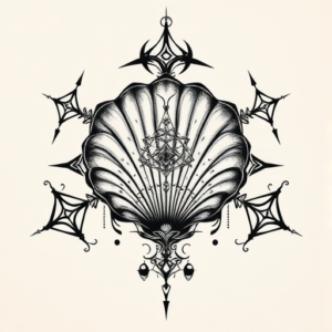 Cyber Sigilism Seashell Tattoo