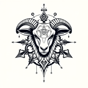 Cyber Sigilism Sheep Tattoo
