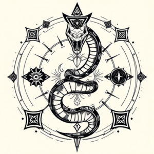 Cyber Sigilism Snake Tattoo