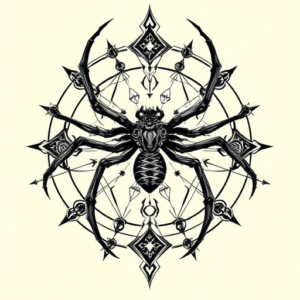 Cyber Sigilism Spider Tattoo