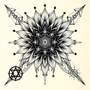 Cyber Sigilism Sunflower Tattoo