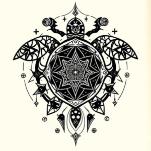 Cyber Sigilism Turtle Tattoo