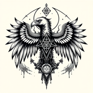 Cyber Sigilism Vulture Tattoo