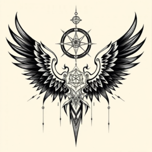 Cyber Sigilism Wings Tattoo