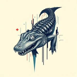 Cyberpunk Alligator Tattoo