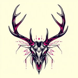 Cyberpunk Antler Tattoo