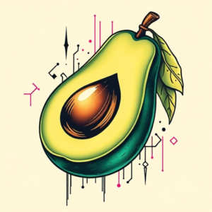 Cyberpunk Avocado Tattoo