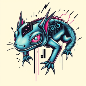 Cyberpunk Axolotl Tattoo