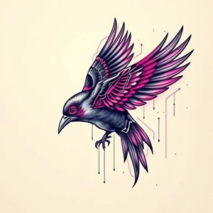 Cyberpunk Bird Tattoo
