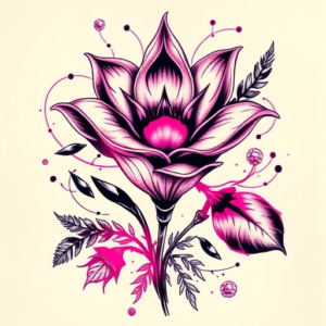 Cyberpunk Botanical Tattoo