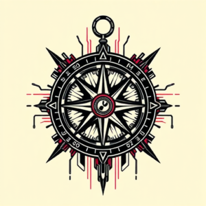 Cyberpunk Compass Tattoo