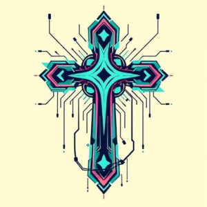Cyberpunk Cross Tattoo