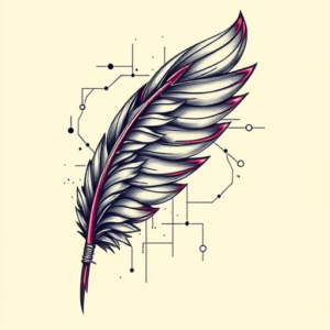 Cyberpunk Feather Tattoo