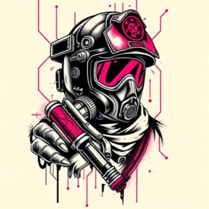 Cyberpunk Firefighter Tattoo