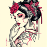 Cyberpunk Geisha Tattoo
