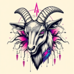 Cyberpunk Goat Tattoo