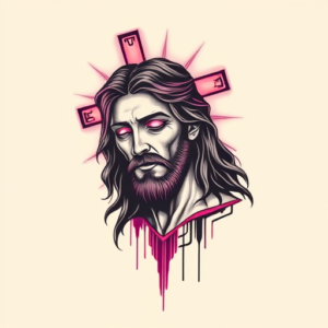 Cyberpunk Jesus Tattoo