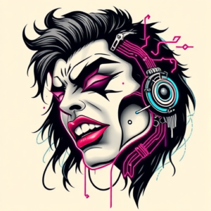 Cyberpunk Kiss Tattoo