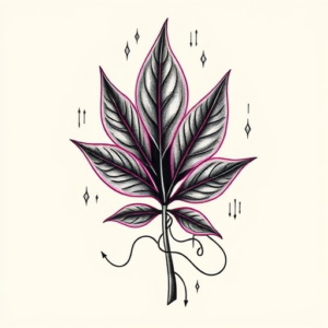 Cyberpunk Leaf Tattoo
