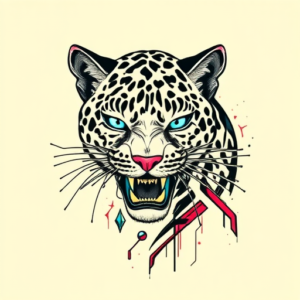 Cyberpunk Leopard Tattoo