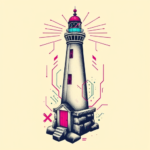 Cyberpunk Lighthouse Tattoo