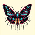 Cyberpunk Moth Tattoo