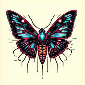 Cyberpunk Moth Tattoo