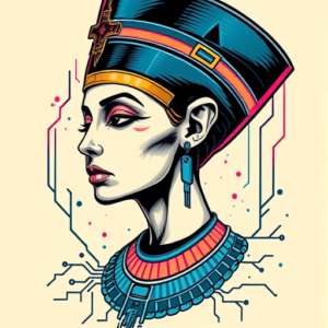 Cyberpunk Nefertiti Tattoo