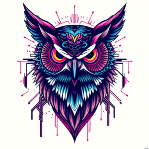 Cyberpunk Owl Tattoo