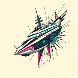 Cyberpunk Ship Tattoo