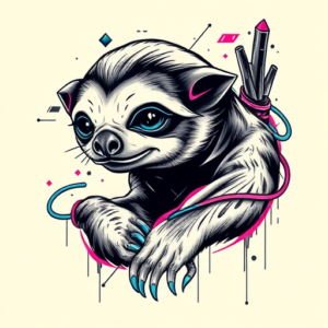 Cyberpunk Sloth Tattoo